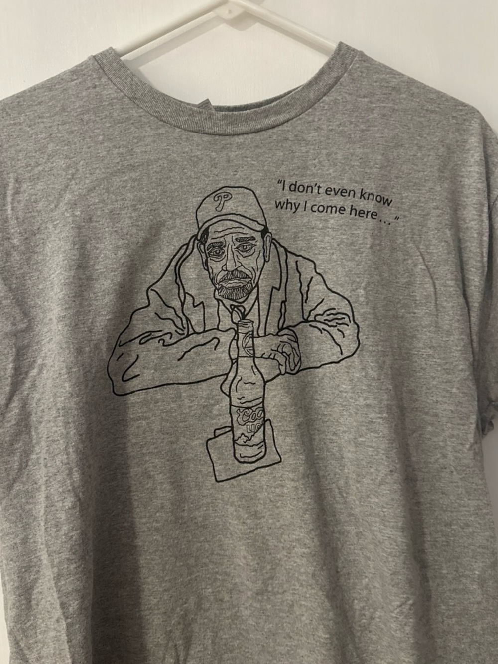 Gildan Grey Short-Sleeve Tee with Black Line-Art Bar Graphic